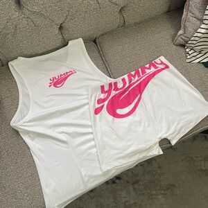 Women's White Top and Short Set